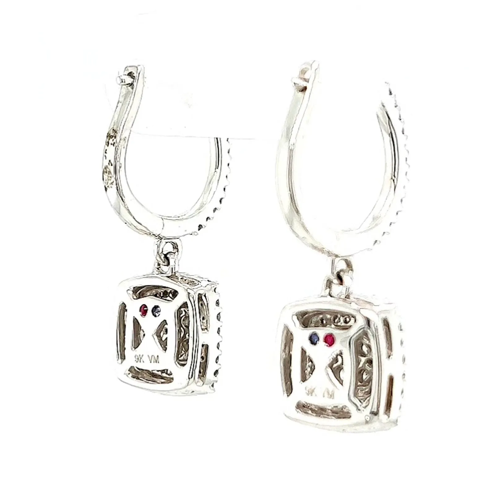 London 9ct White Gold Round Brilliant Cut with 1/2 CARAT tw of Diamonds Drop Earrings