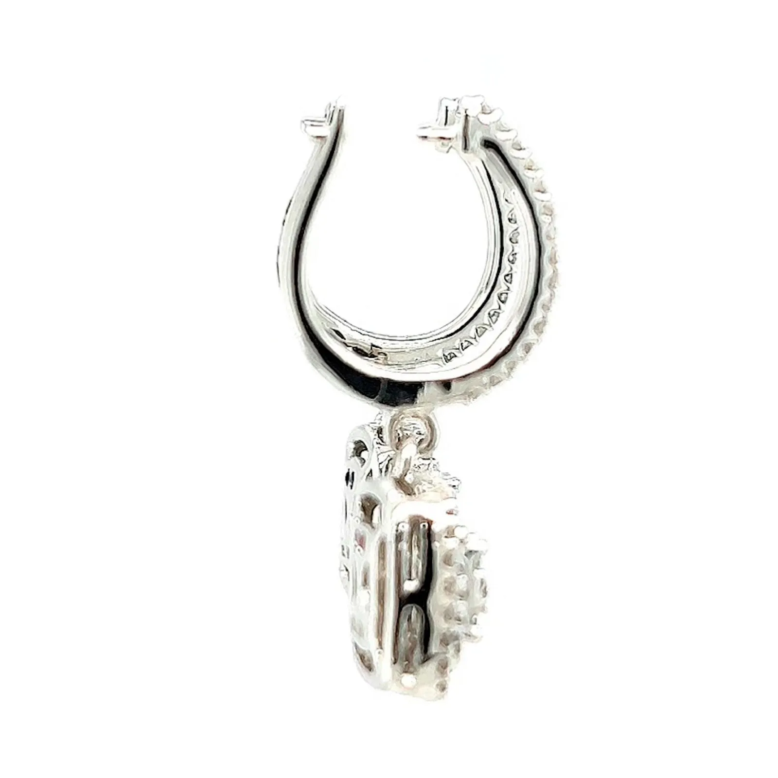 London 9ct White Gold Round Brilliant Cut with 1/2 CARAT tw of Diamonds Drop Earrings