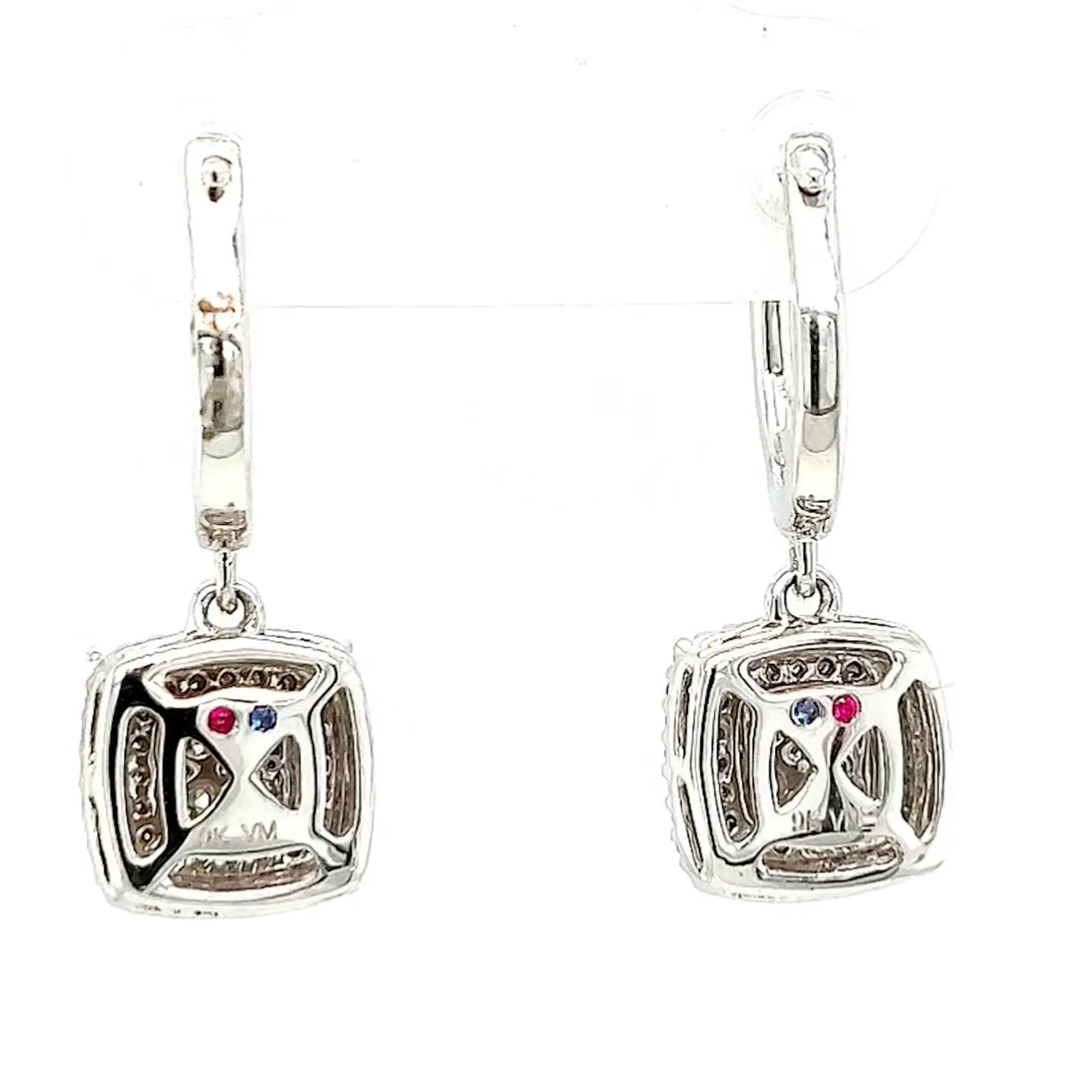 London 9ct White Gold Round Brilliant Cut with 1/2 CARAT tw of Diamonds Drop Earrings