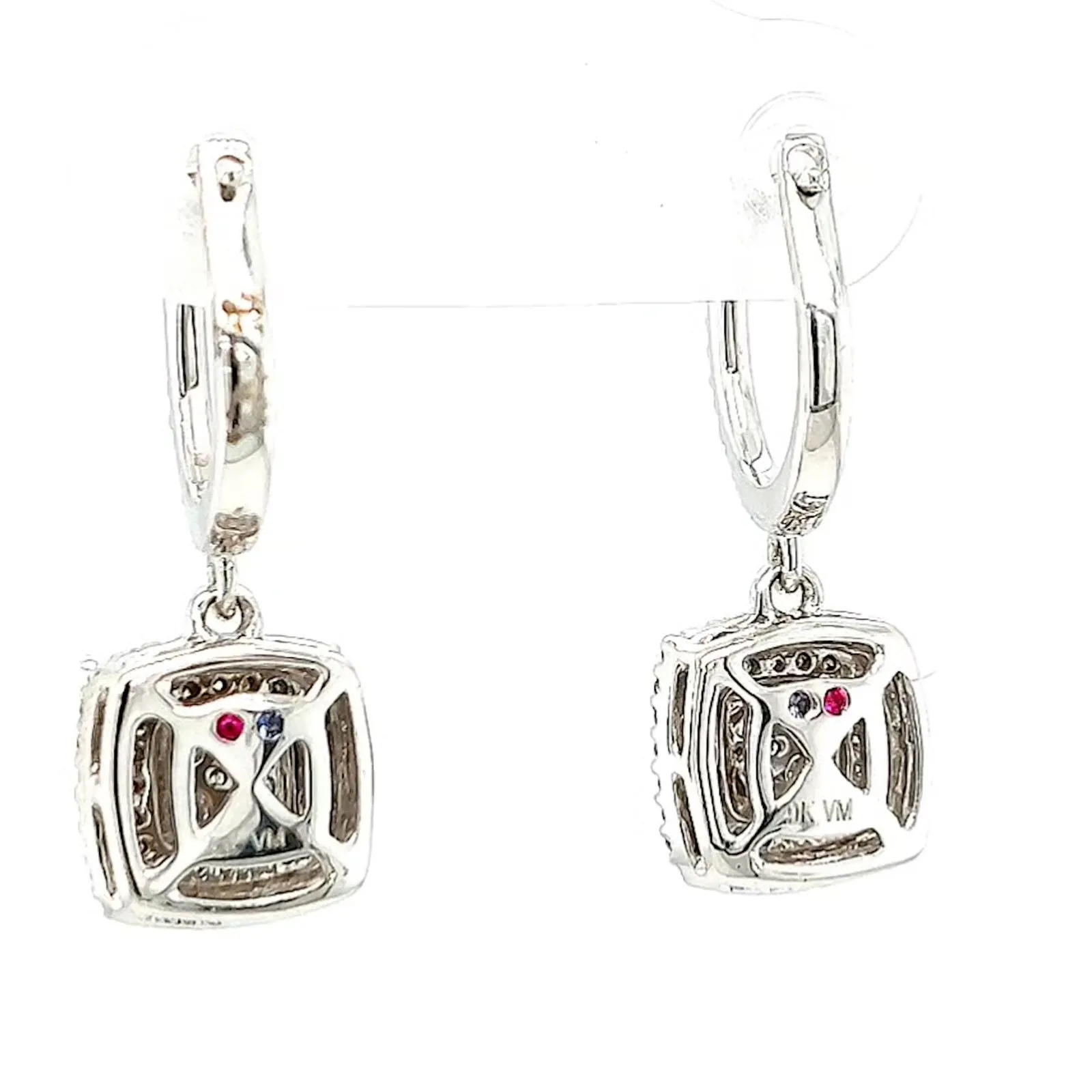 London 9ct White Gold Round Brilliant Cut with 1/2 CARAT tw of Diamonds Drop Earrings