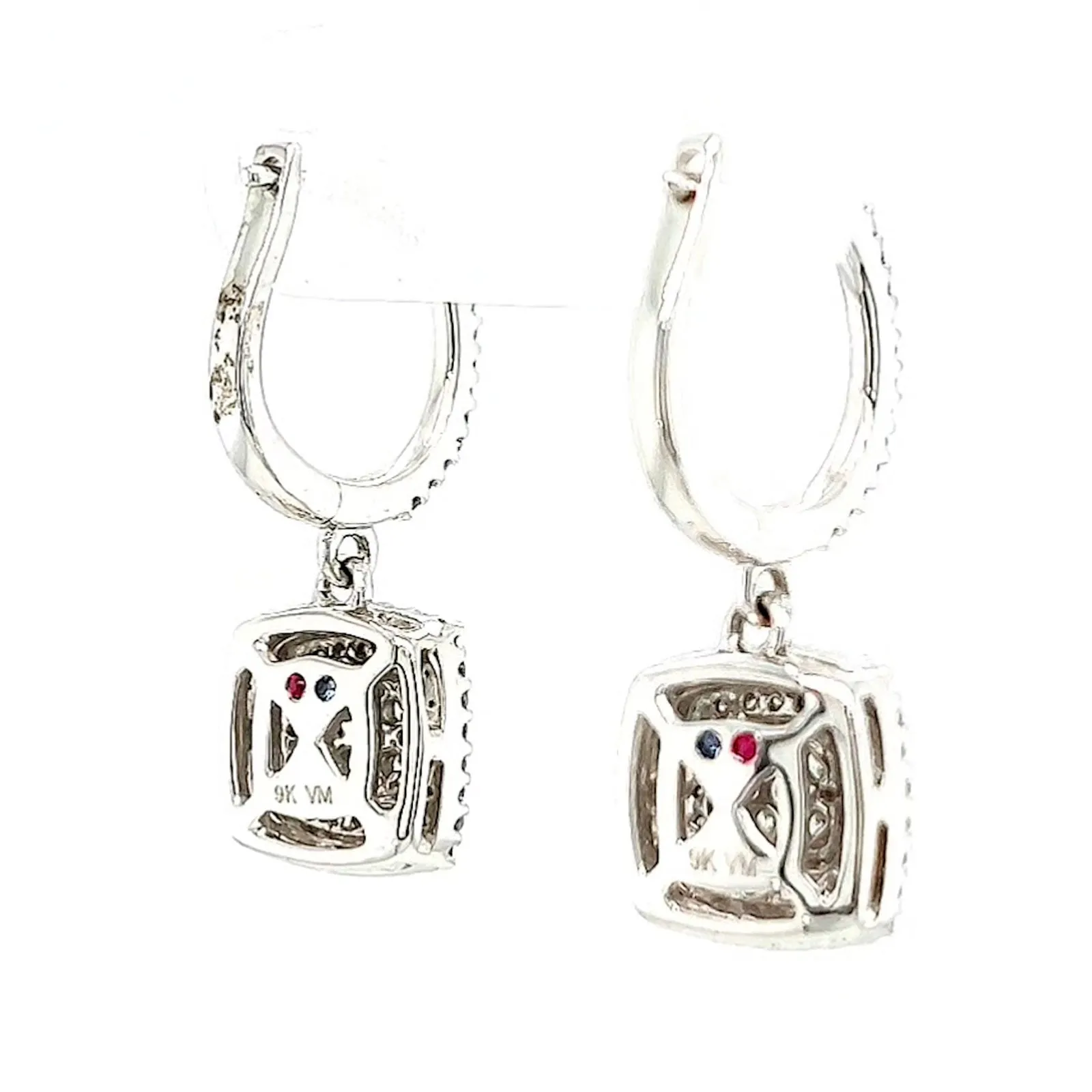 London 9ct White Gold Round Brilliant Cut with 1/2 CARAT tw of Diamonds Drop Earrings