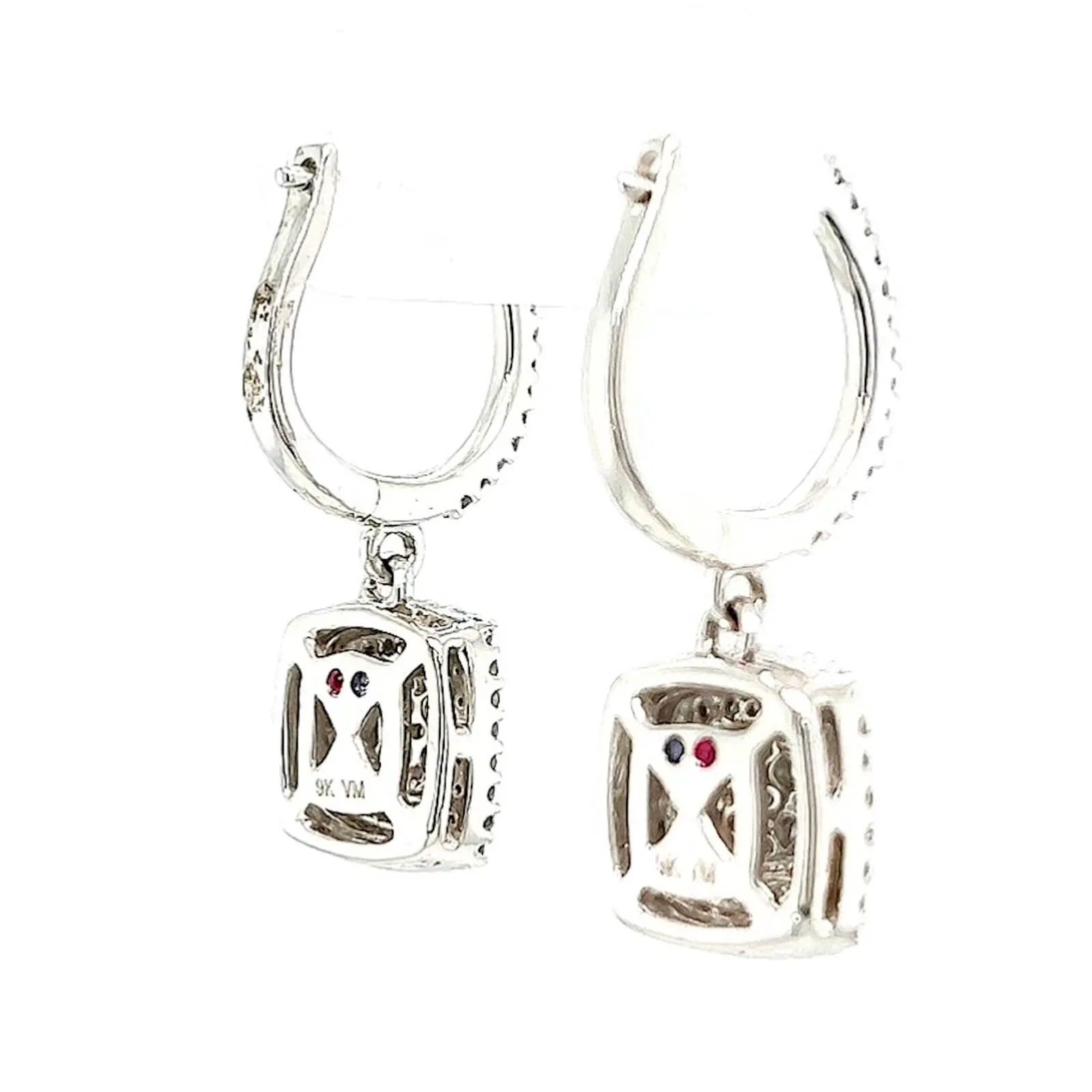 London 9ct White Gold Round Brilliant Cut with 1/2 CARAT tw of Diamonds Drop Earrings