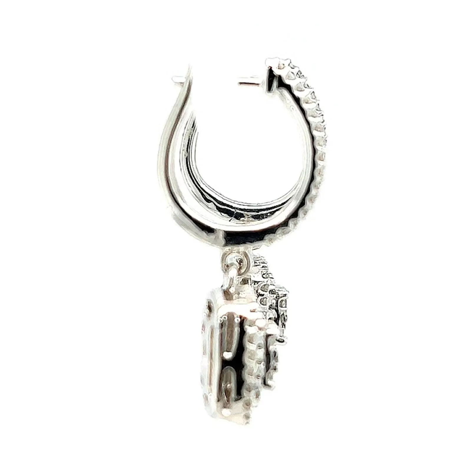 London 9ct White Gold Round Brilliant Cut with 1/2 CARAT tw of Diamonds Drop Earrings
