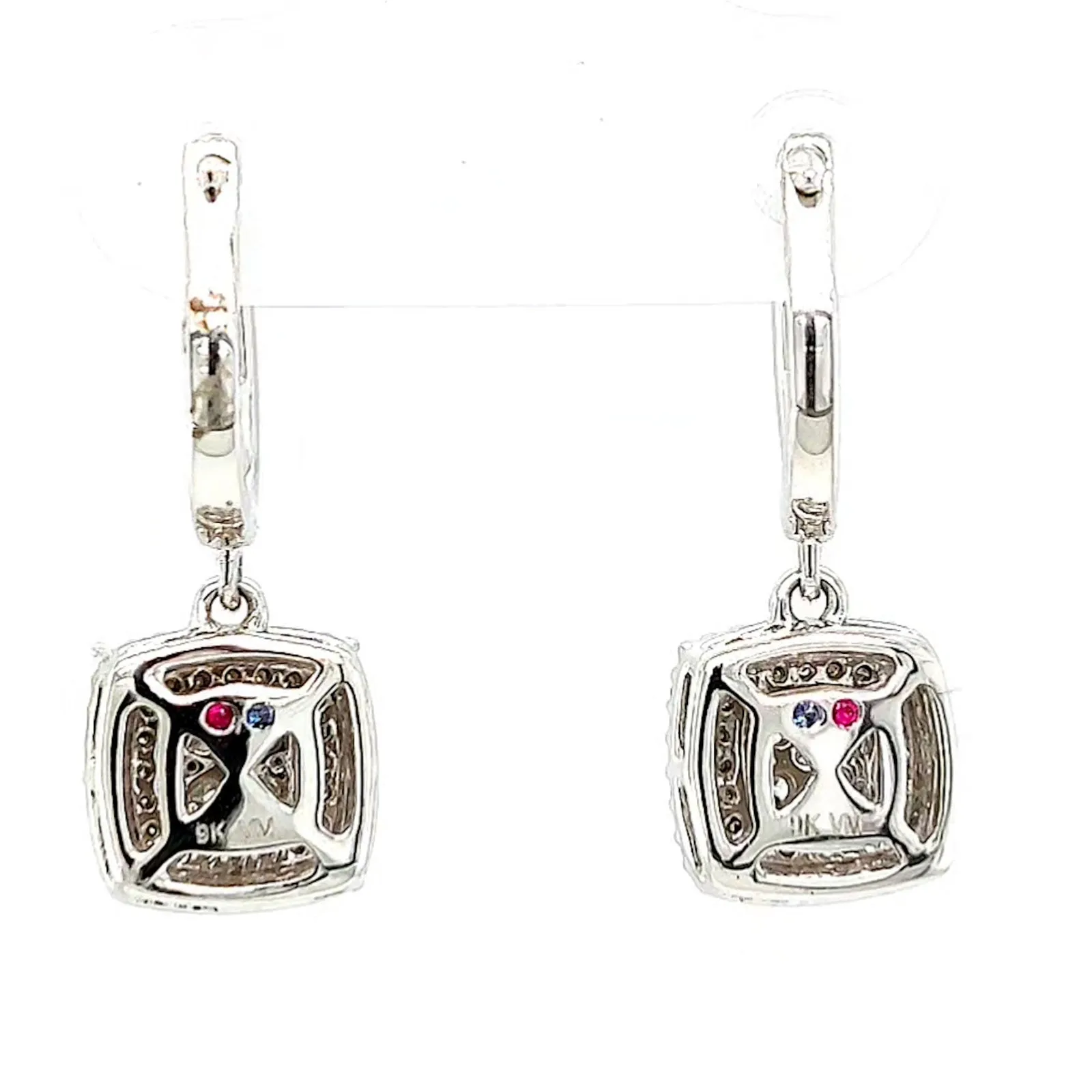London 9ct White Gold Round Brilliant Cut with 1/2 CARAT tw of Diamonds Drop Earrings