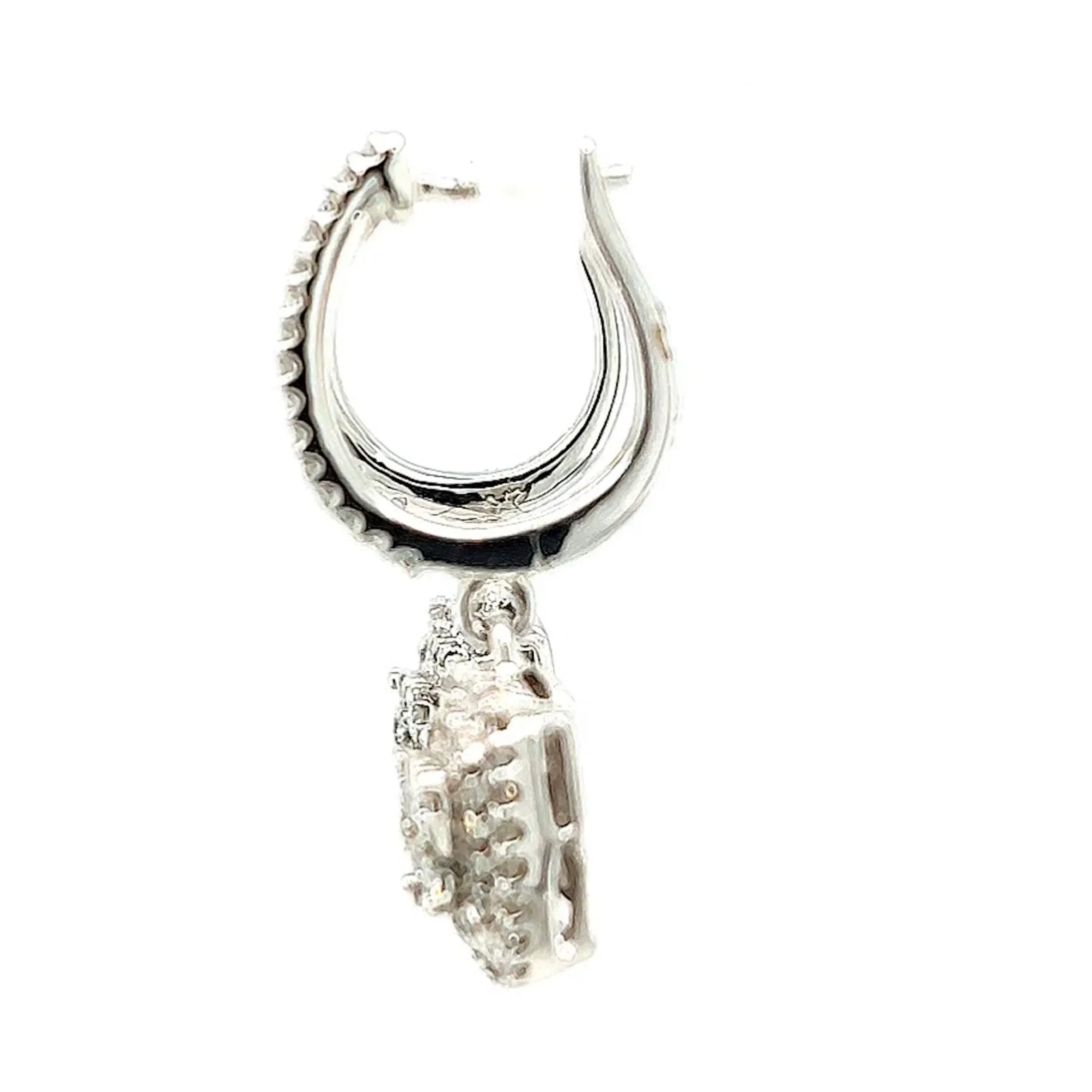 London 9ct White Gold Round Brilliant Cut with 1/2 CARAT tw of Diamonds Drop Earrings
