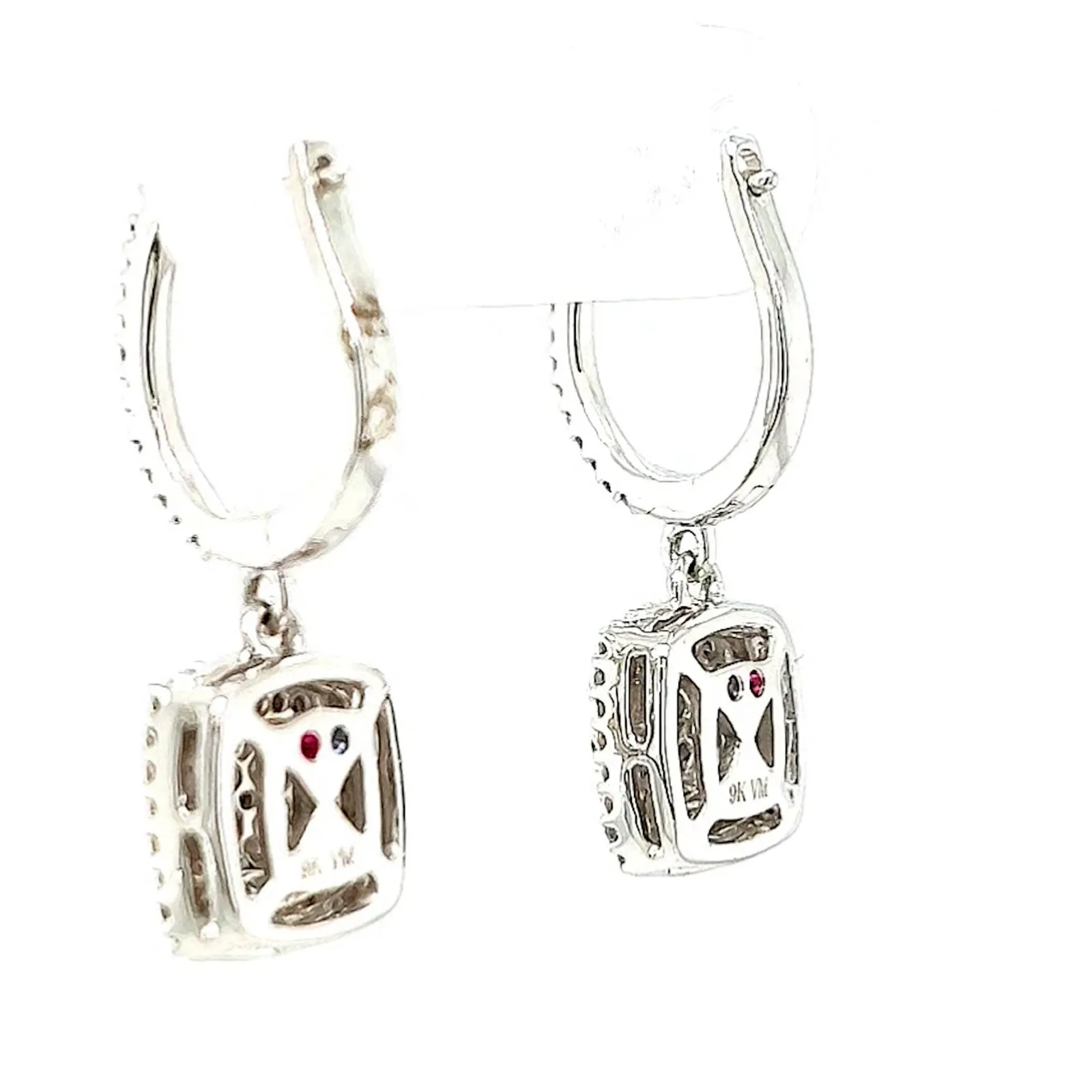London 9ct White Gold Round Brilliant Cut with 1/2 CARAT tw of Diamonds Drop Earrings