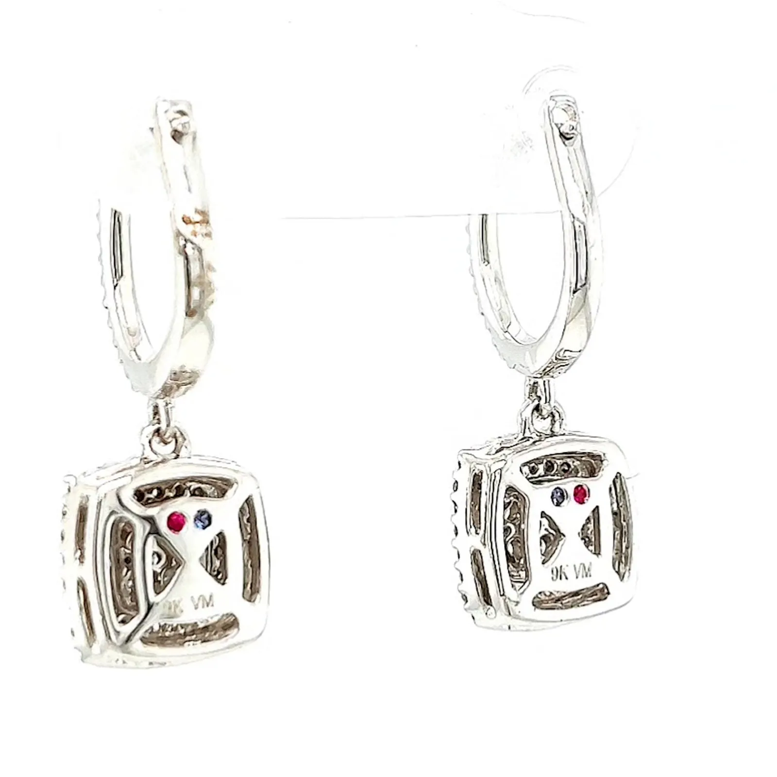 London 9ct White Gold Round Brilliant Cut with 1/2 CARAT tw of Diamonds Drop Earrings