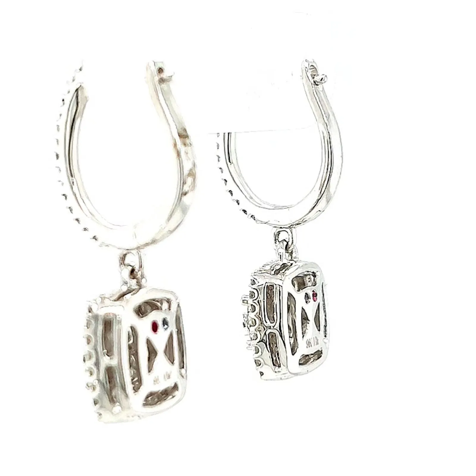 London 9ct White Gold Round Brilliant Cut with 1/2 CARAT tw of Diamonds Drop Earrings