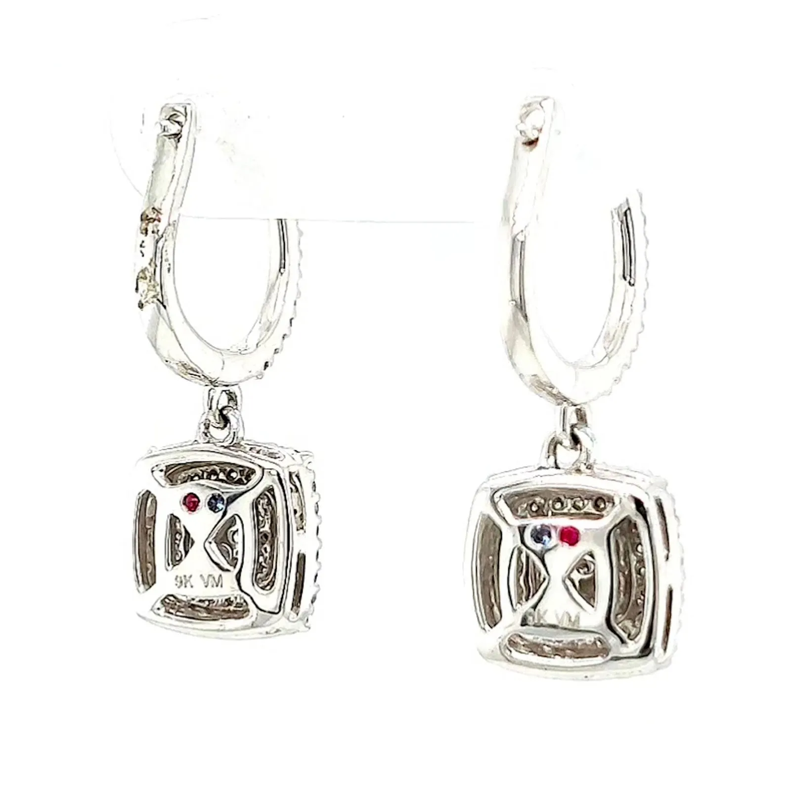 London 9ct White Gold Round Brilliant Cut with 1/2 CARAT tw of Diamonds Drop Earrings