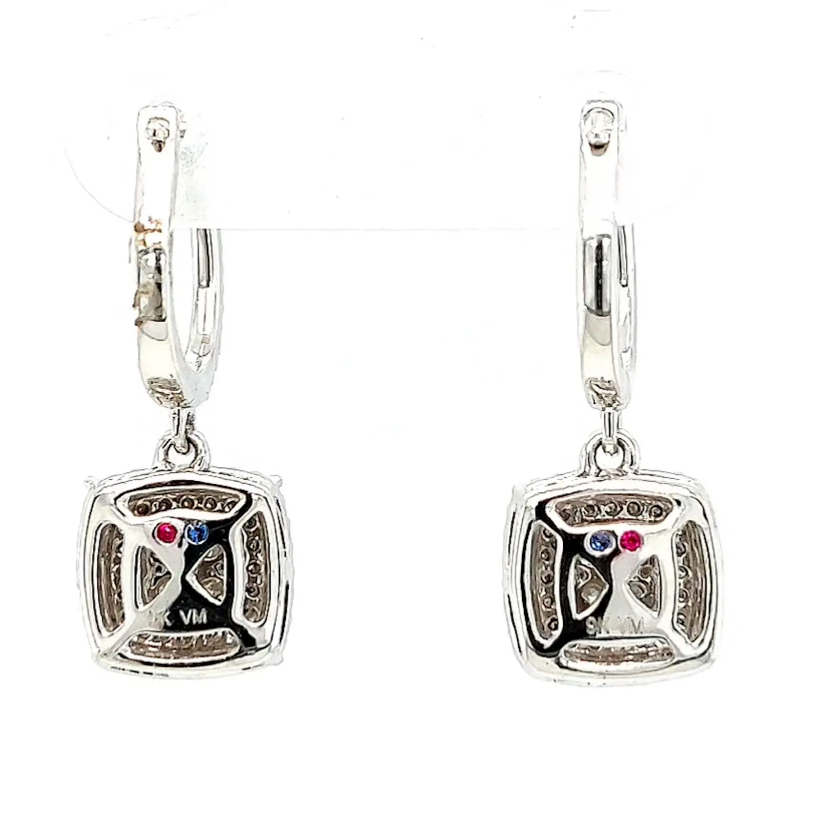 London 9ct White Gold Round Brilliant Cut with 1/2 CARAT tw of Diamonds Drop Earrings