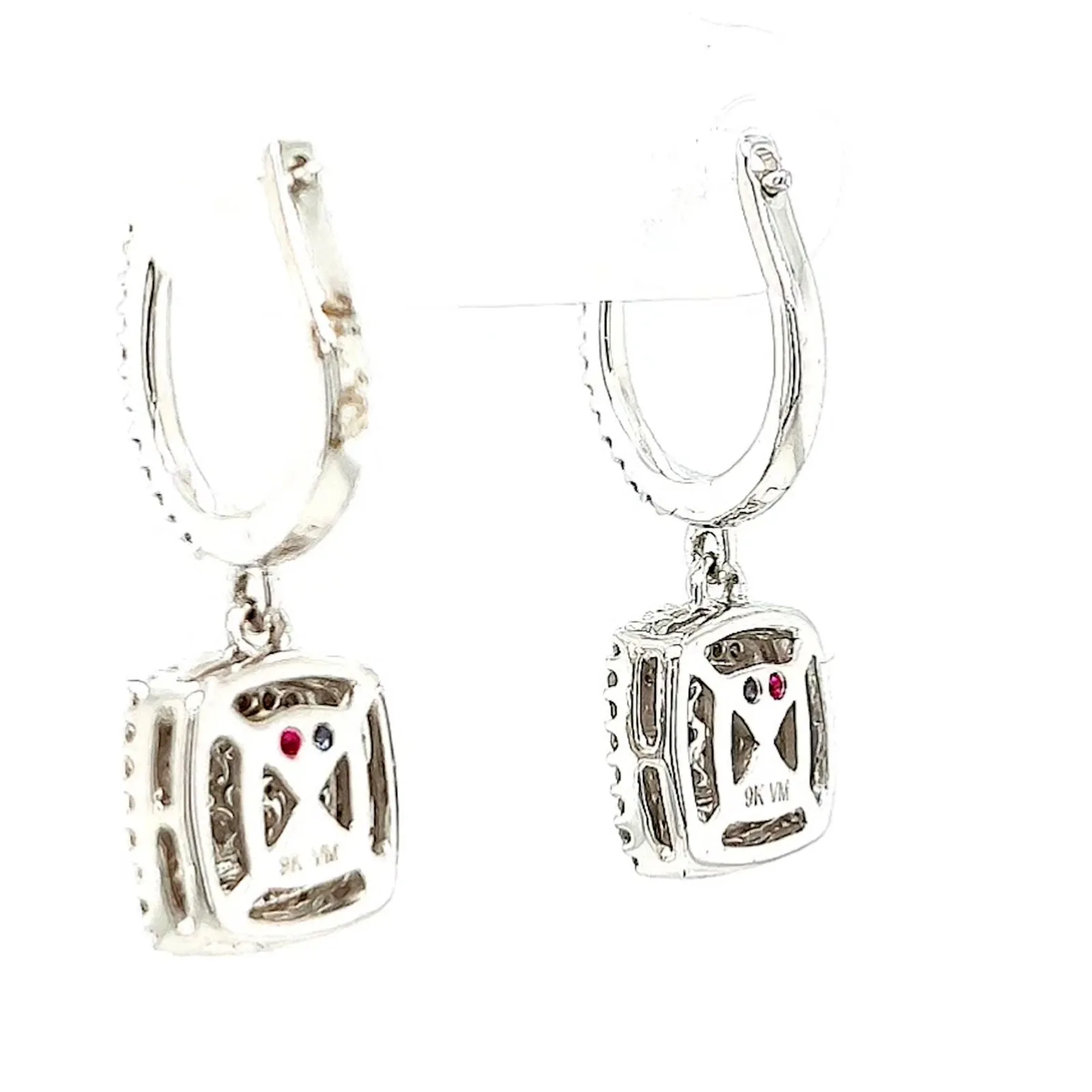 London 9ct White Gold Round Brilliant Cut with 1/2 CARAT tw of Diamonds Drop Earrings