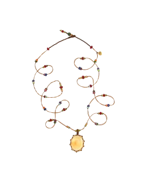 Long Tibetan Necklace - Citrine