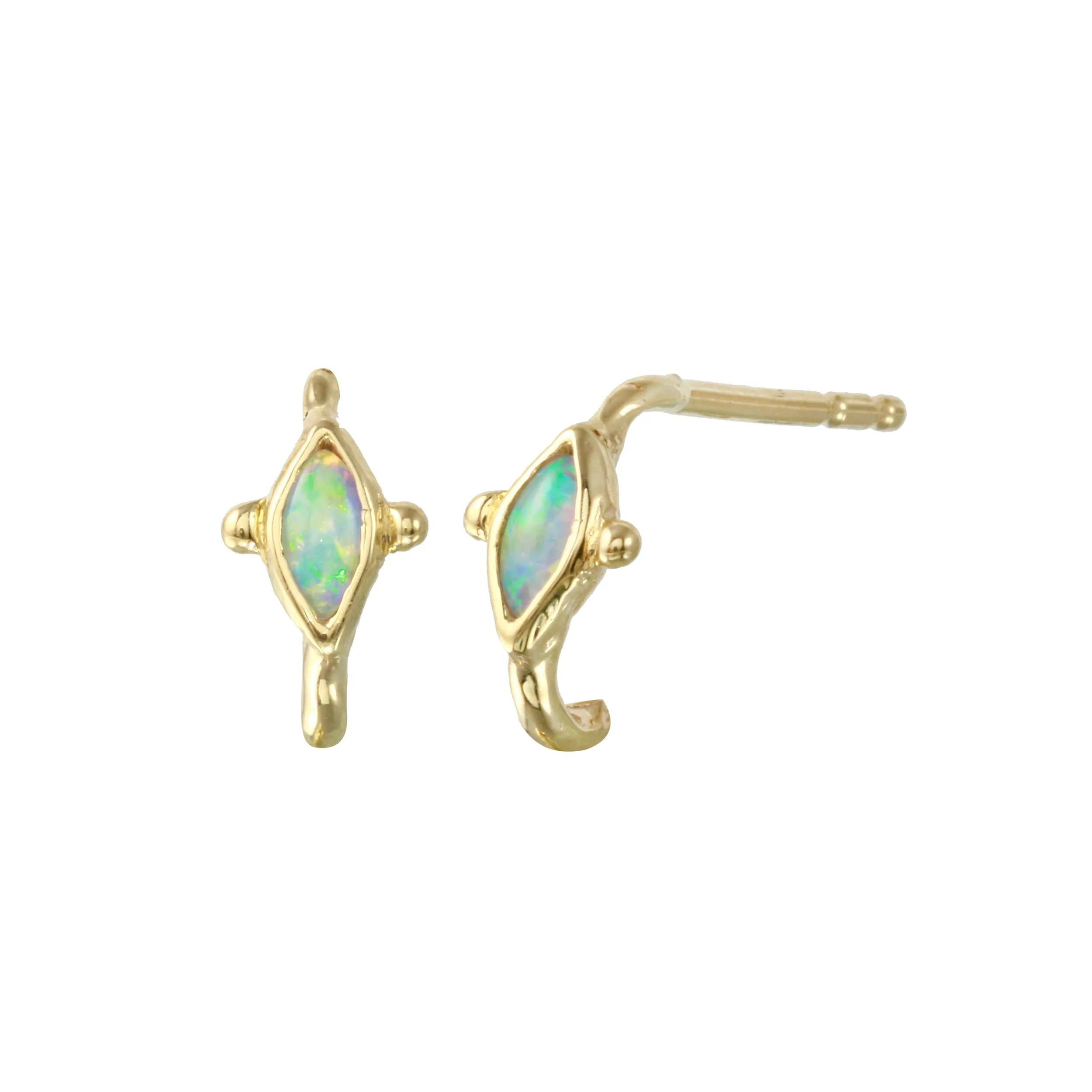 Marquise Half-Hoop Stone Stud