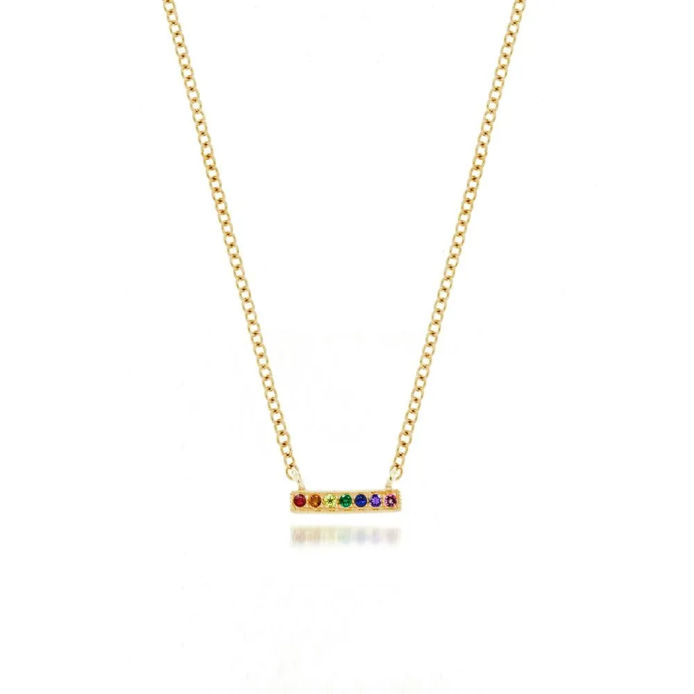 Meira T Yellow  Gold Rainbow Bar Necklace