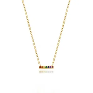 Meira T Yellow  Gold Rainbow Bar Necklace