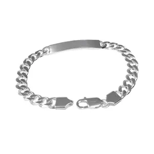 Men's 7mm 925 Silver ID Bracelet | Italian Curb Chain Available in 20cm, 21cm, 23cm