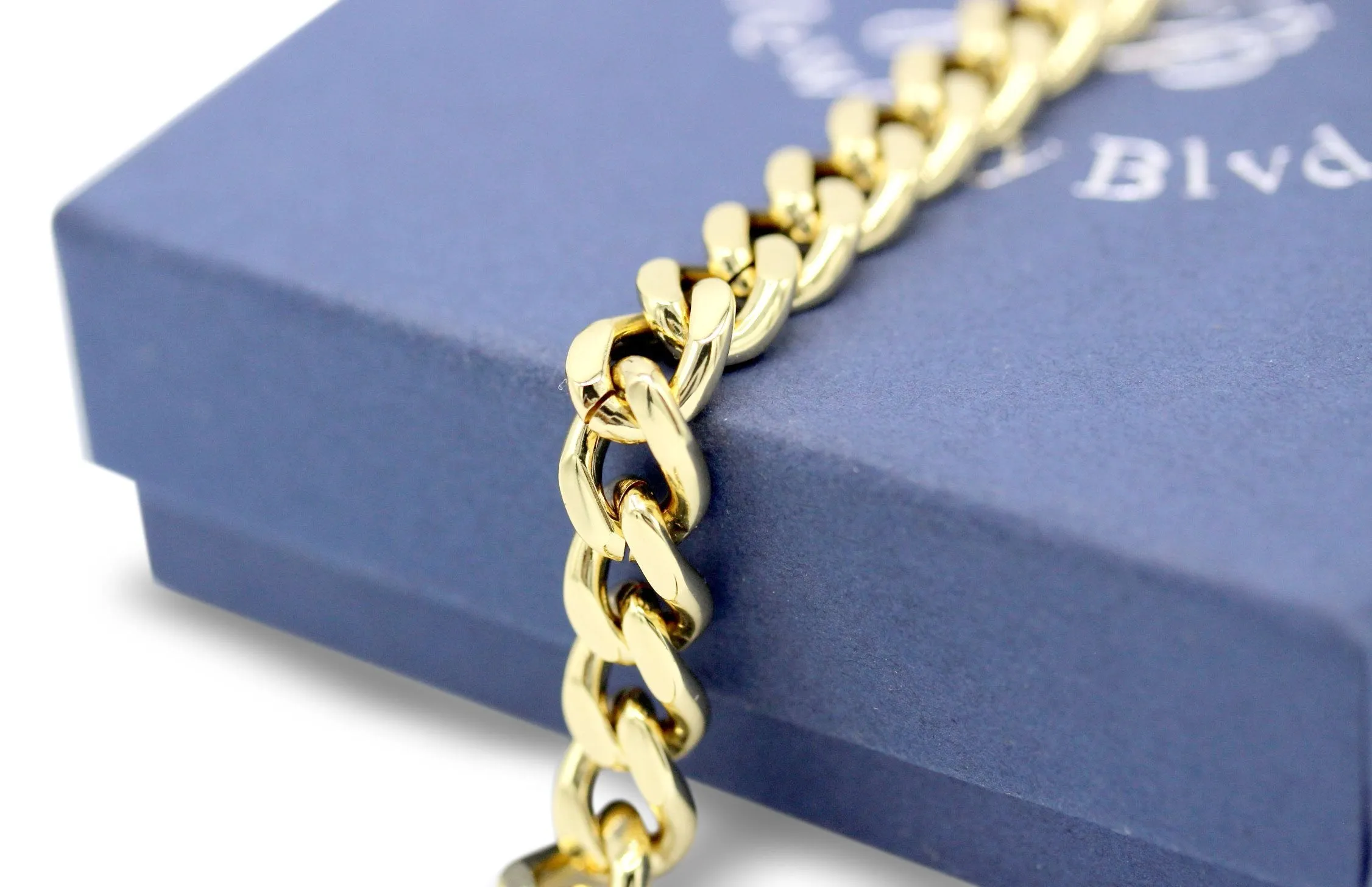 Miami Cuban Link Chain Bracelet 18K Gold Plated Miami Cuban Stainless Steel