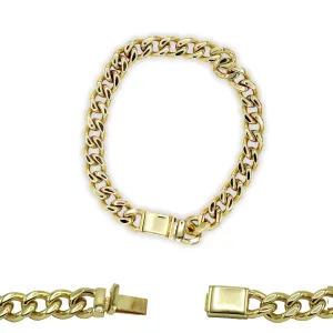 Miami Cuban Link Chain Bracelet 18K Gold Plated Miami Cuban Stainless Steel