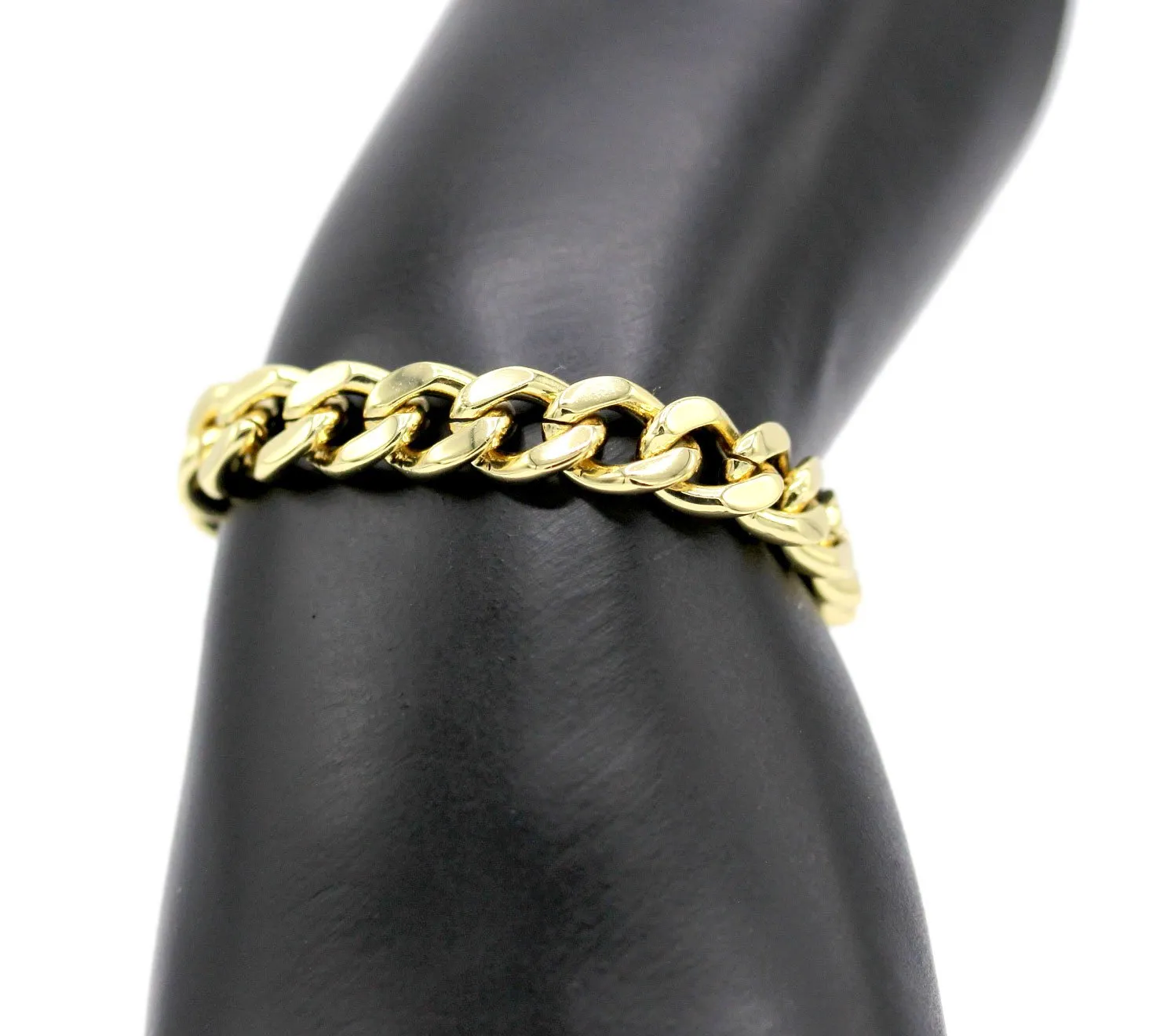 Miami Cuban Link Chain Bracelet 18K Gold Plated Miami Cuban Stainless Steel