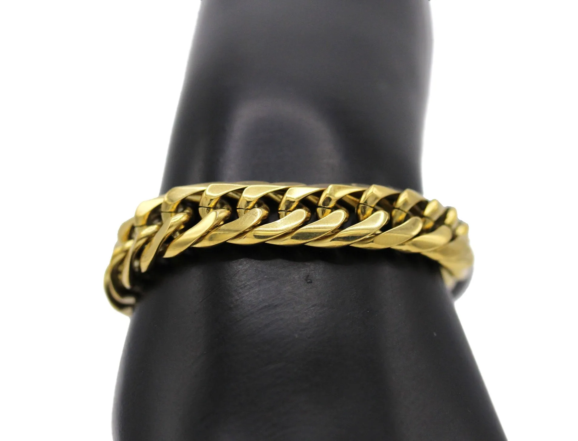Miami Cuban Link Chain Bracelet 18K Gold Plated Stainless Steel Double Link