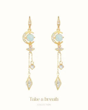 Midnight Opal - Moon Earrings