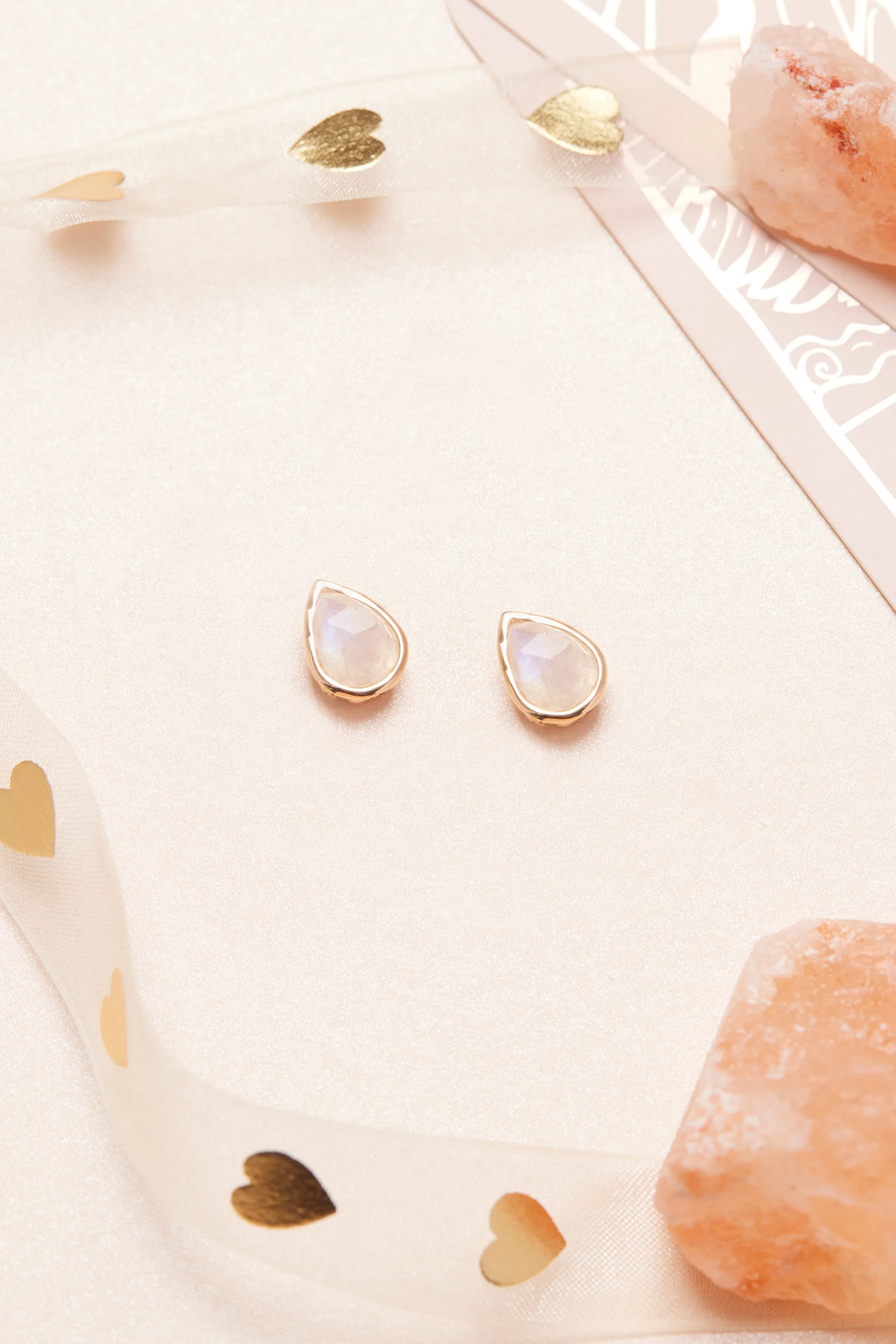Moonstone Gold Pear-Shaped Earrings - Lindy