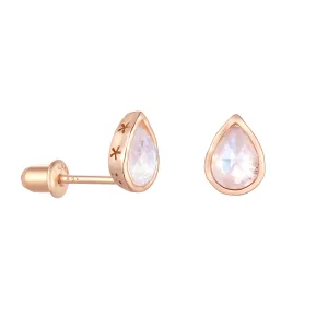 Moonstone Gold Pear-Shaped Earrings - Lindy