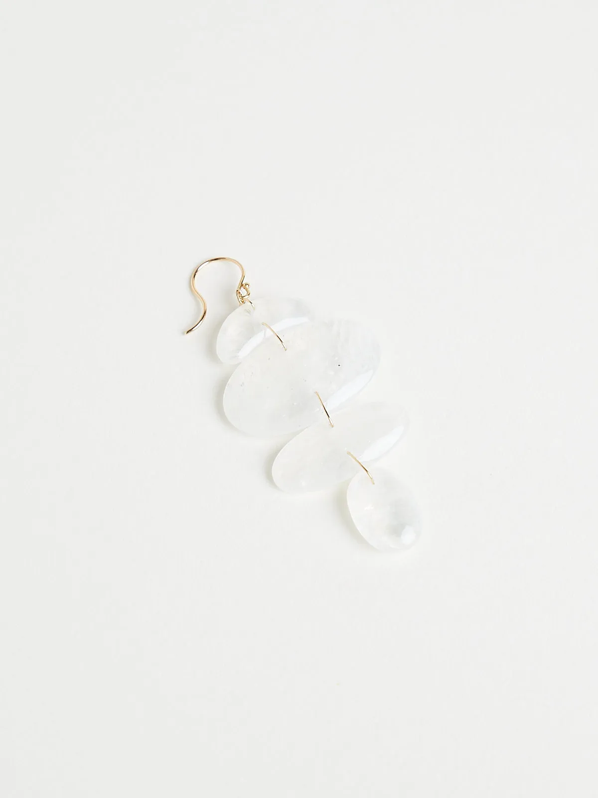 Moonstone Small Oval Totem Earrings on 18k Yellow Gold