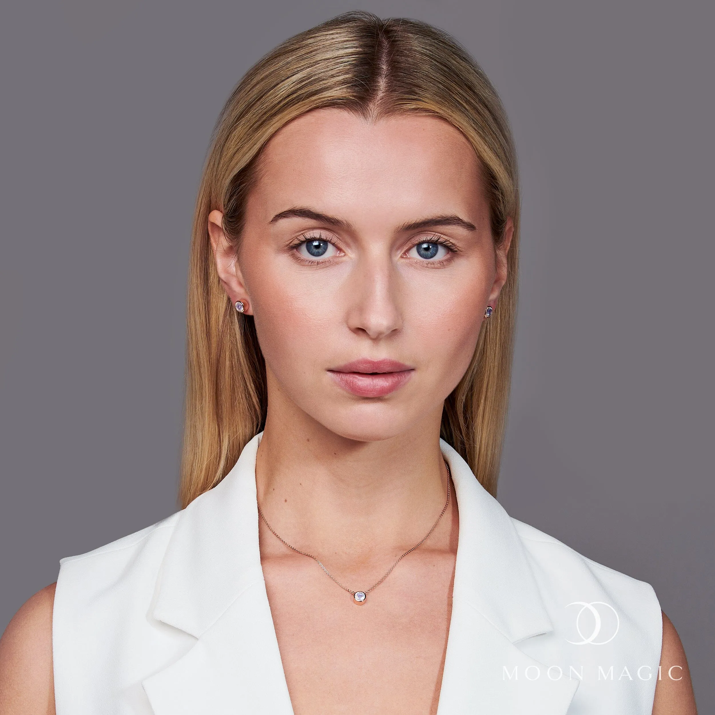 Moonstone Studs - Solitaire