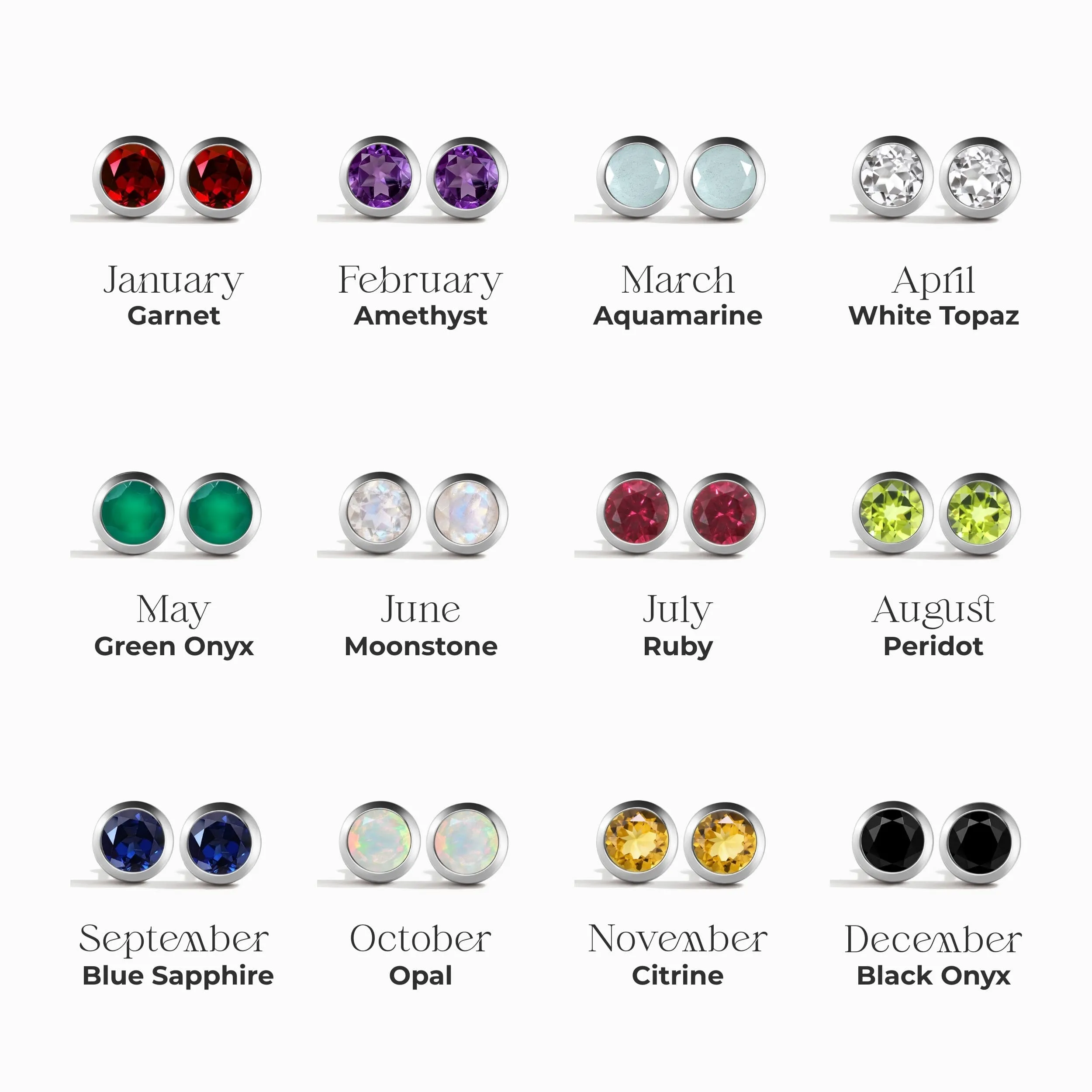 Moonstone Studs - Solitaire