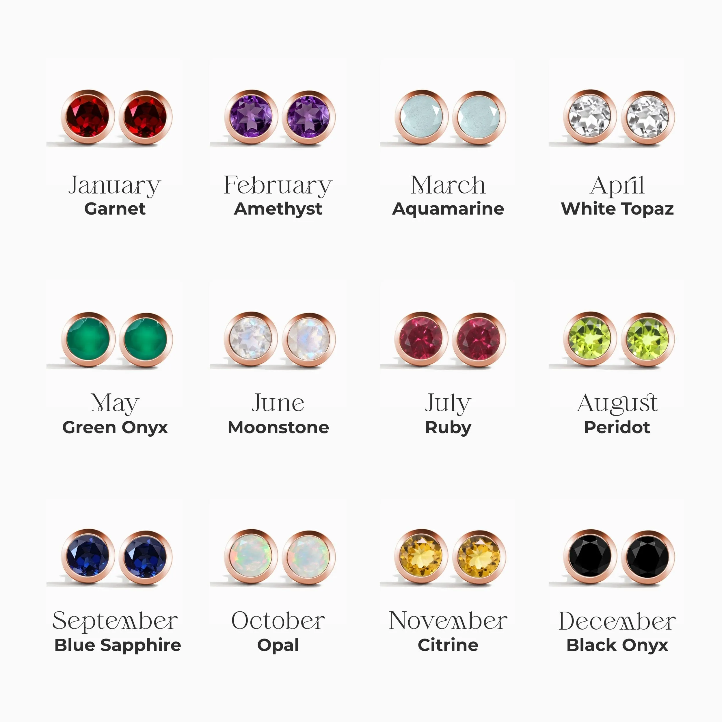 Moonstone Studs - Solitaire