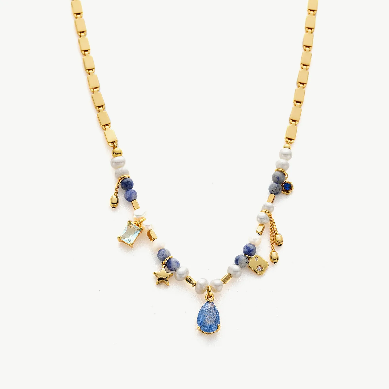 Multi Gemstone Pearl Necklace