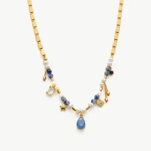 Multi Gemstone Pearl Necklace