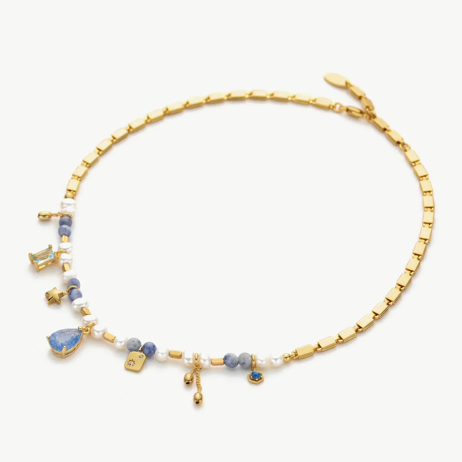 Multi Gemstone Pearl Necklace