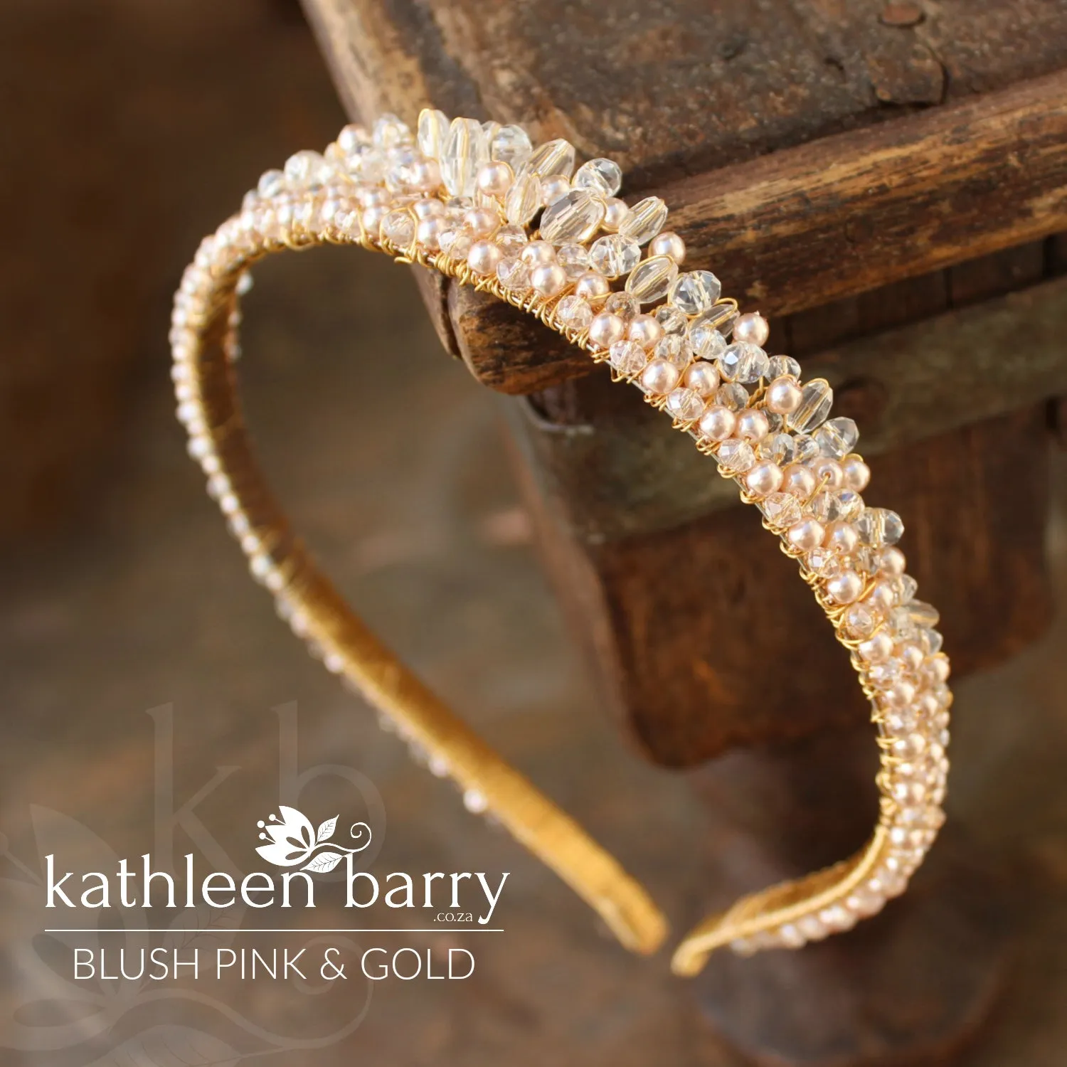 Natalie Tiara bridal crown - Clear and pearl (choice of colors) - Two height options