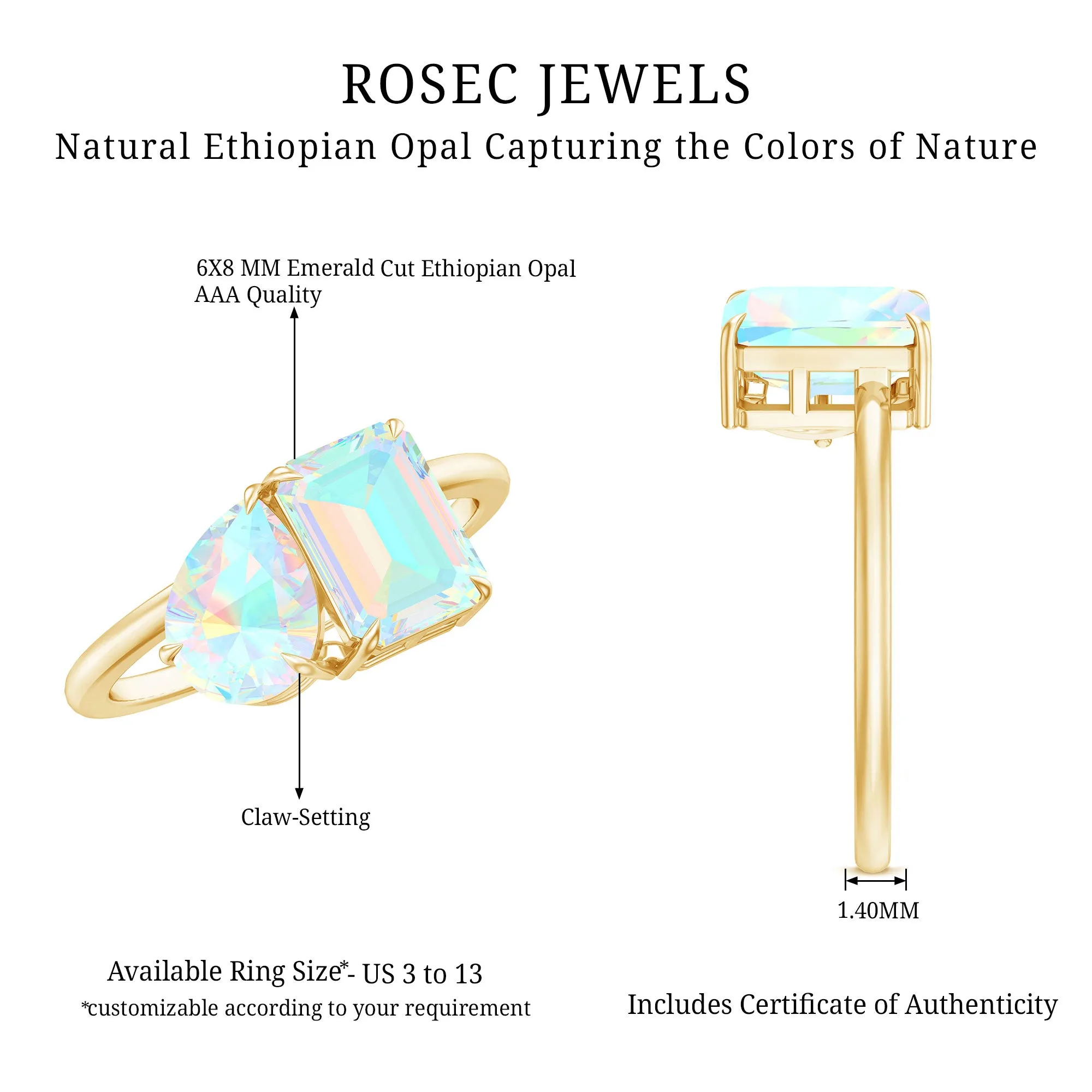 Natural Ethiopian Opal Toi Et Moi Ring