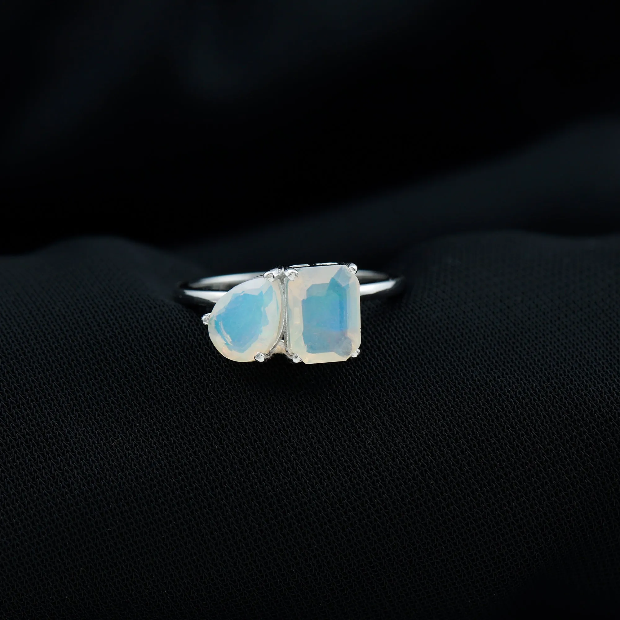 Natural Ethiopian Opal Toi Et Moi Ring