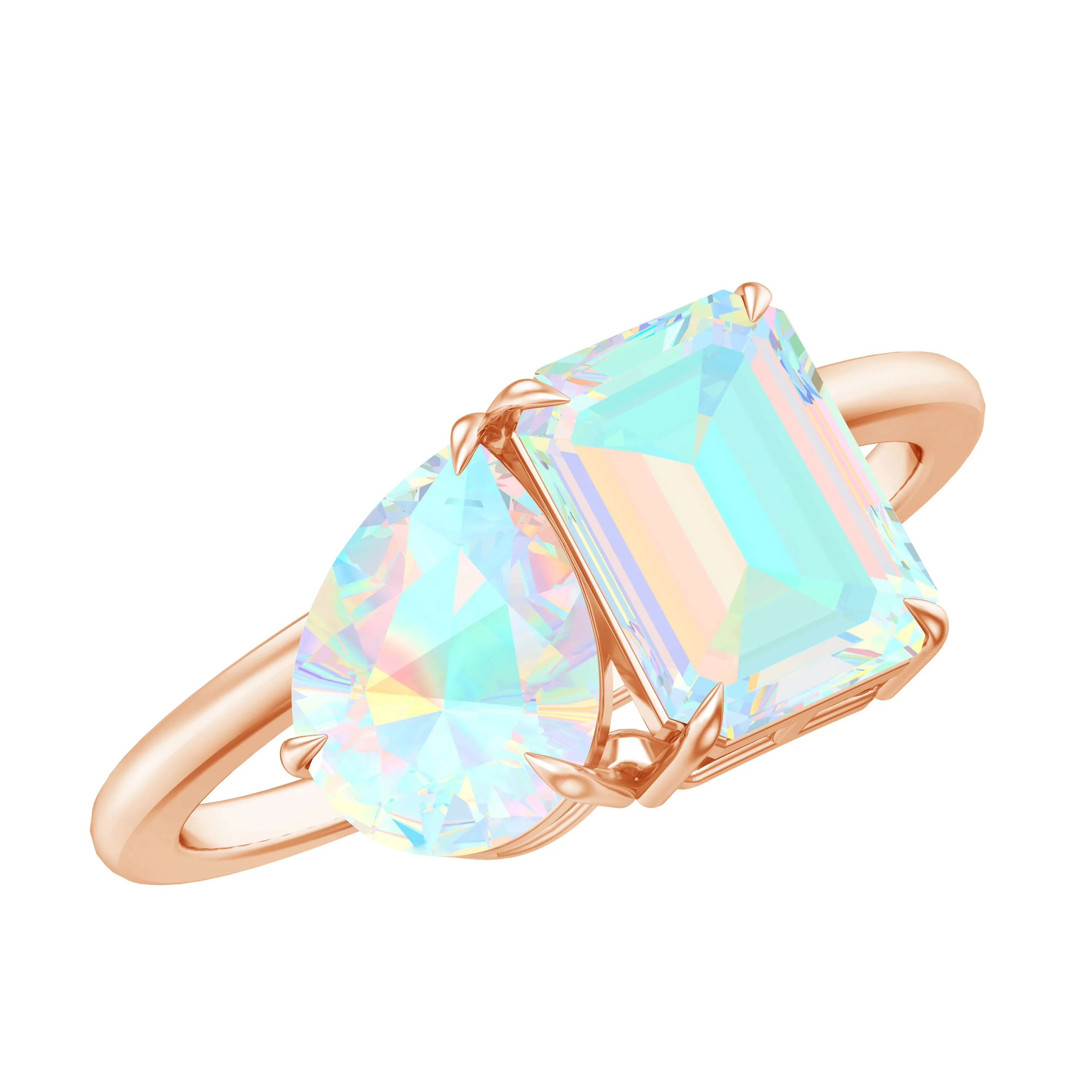 Natural Ethiopian Opal Toi Et Moi Ring
