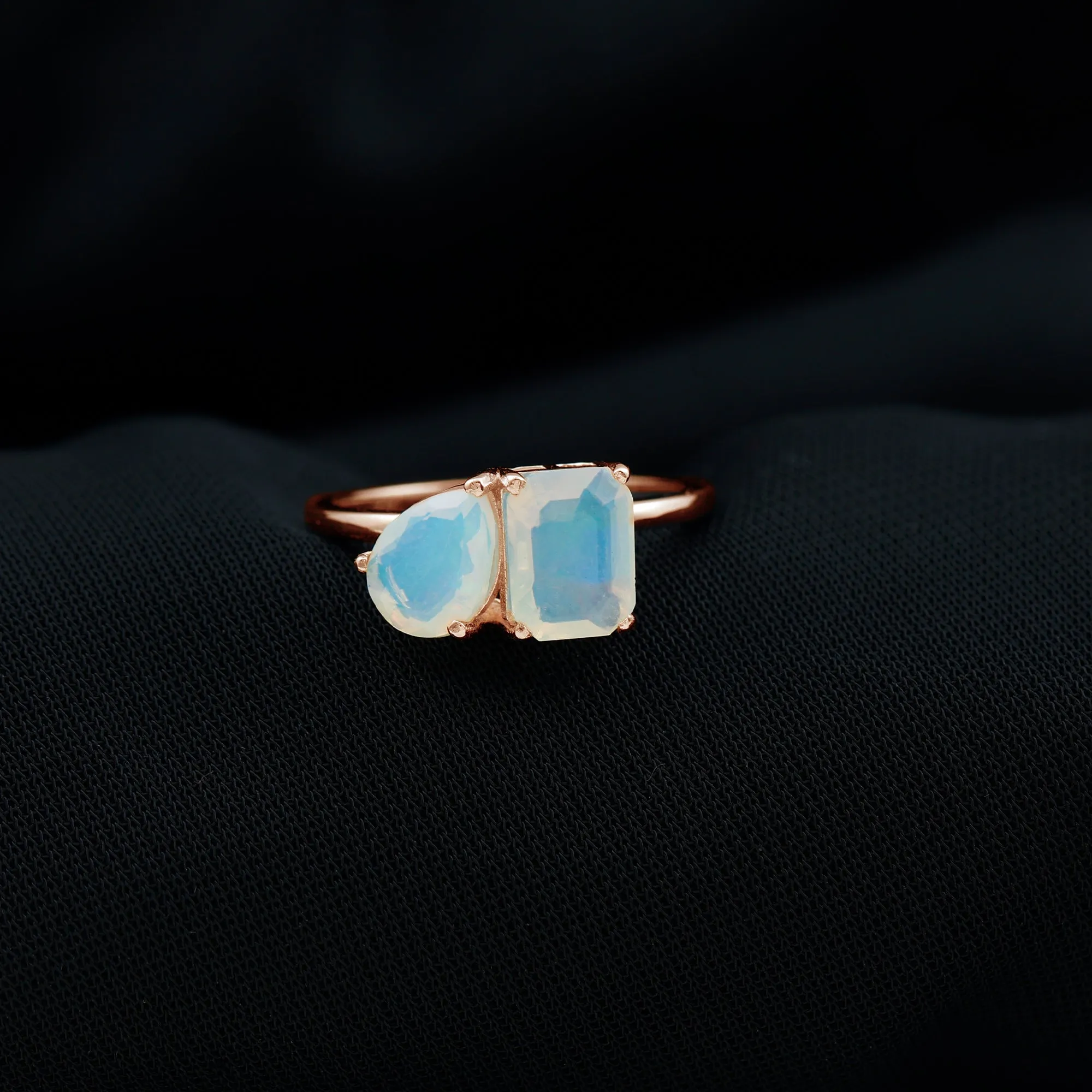 Natural Ethiopian Opal Toi Et Moi Ring