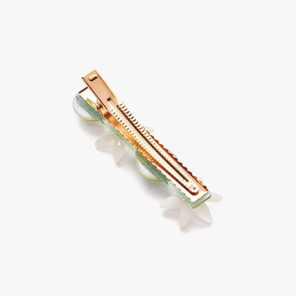 Nymphaea Lily Green & White Hair Clip