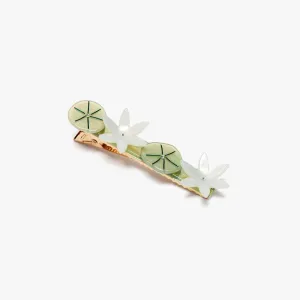 Nymphaea Lily Green & White Hair Clip