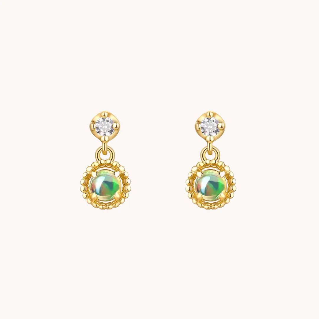 Opal 14K Gold Stud Earrings W.