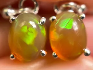 OPAL Earrings - Sterling Silver, Opal Earrings Dangle, Birthstone Jewelry, Welo Opal, 49147