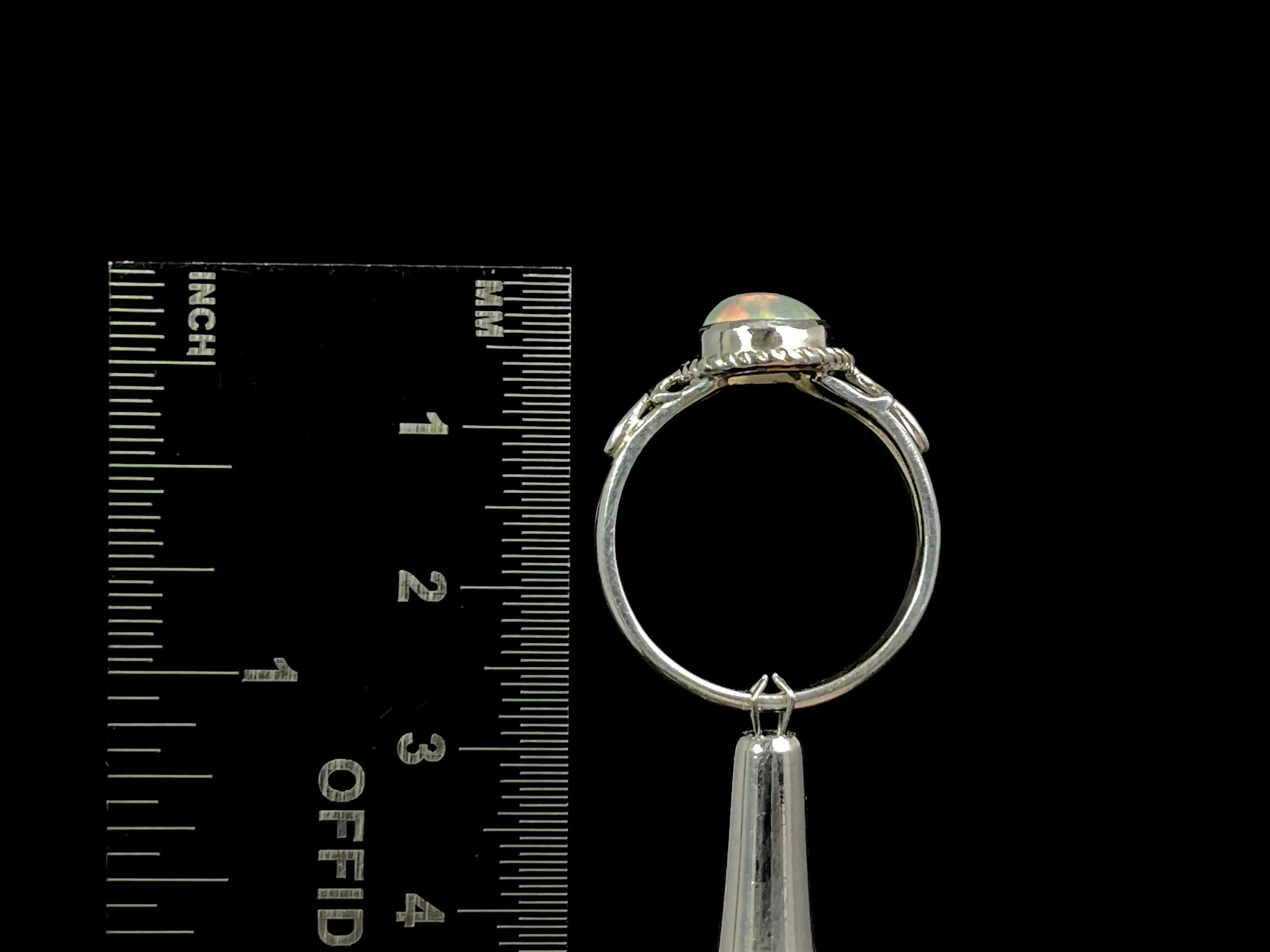 OPAL RING - Sterling Silver, Size 9.5 - Ethiopian Opal Rings for Women, Bridal Jewelry, Welo Opal, 49175