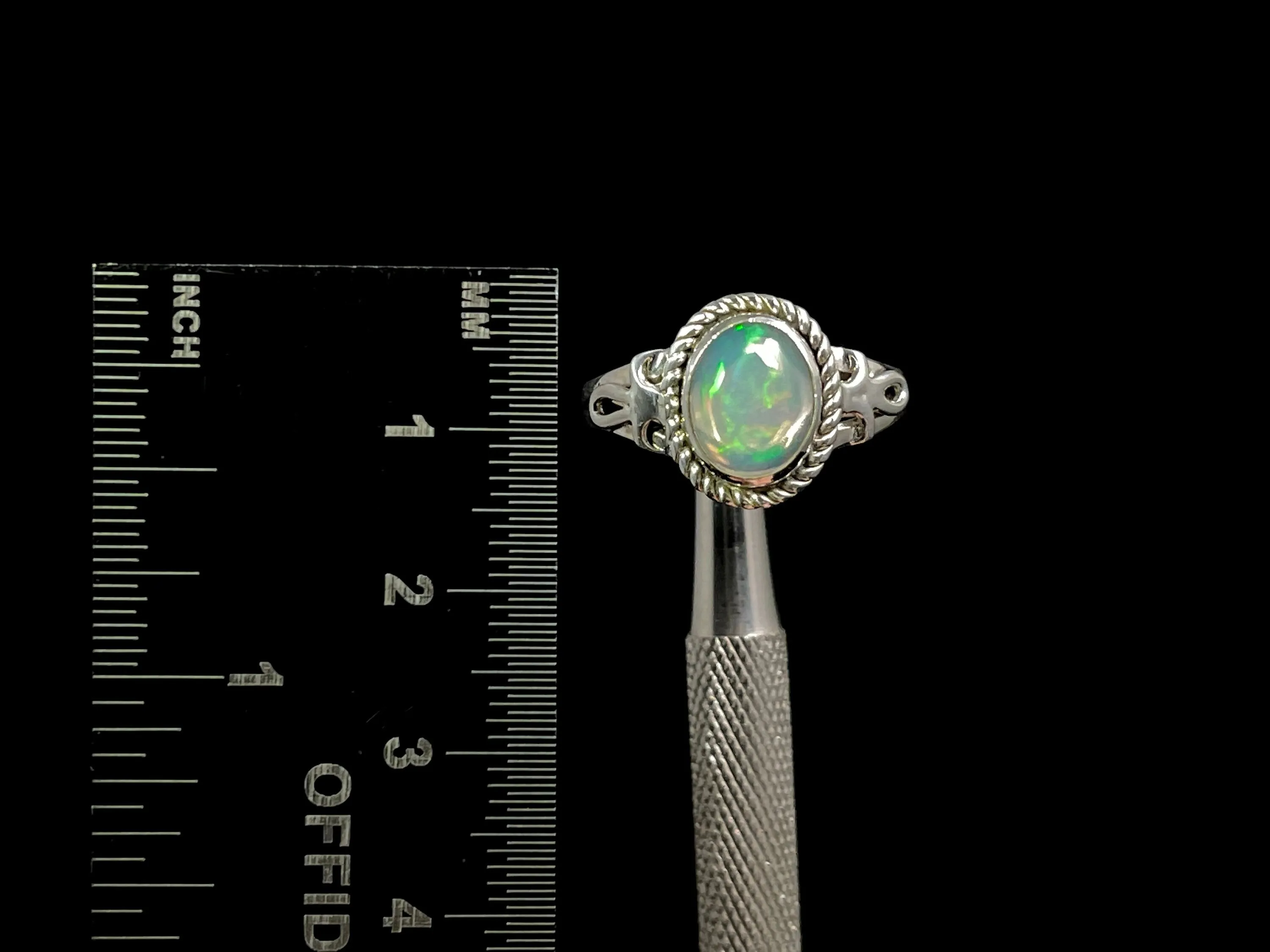 OPAL RING - Sterling Silver, Size 9.5 - Ethiopian Opal Rings for Women, Bridal Jewelry, Welo Opal, 49175