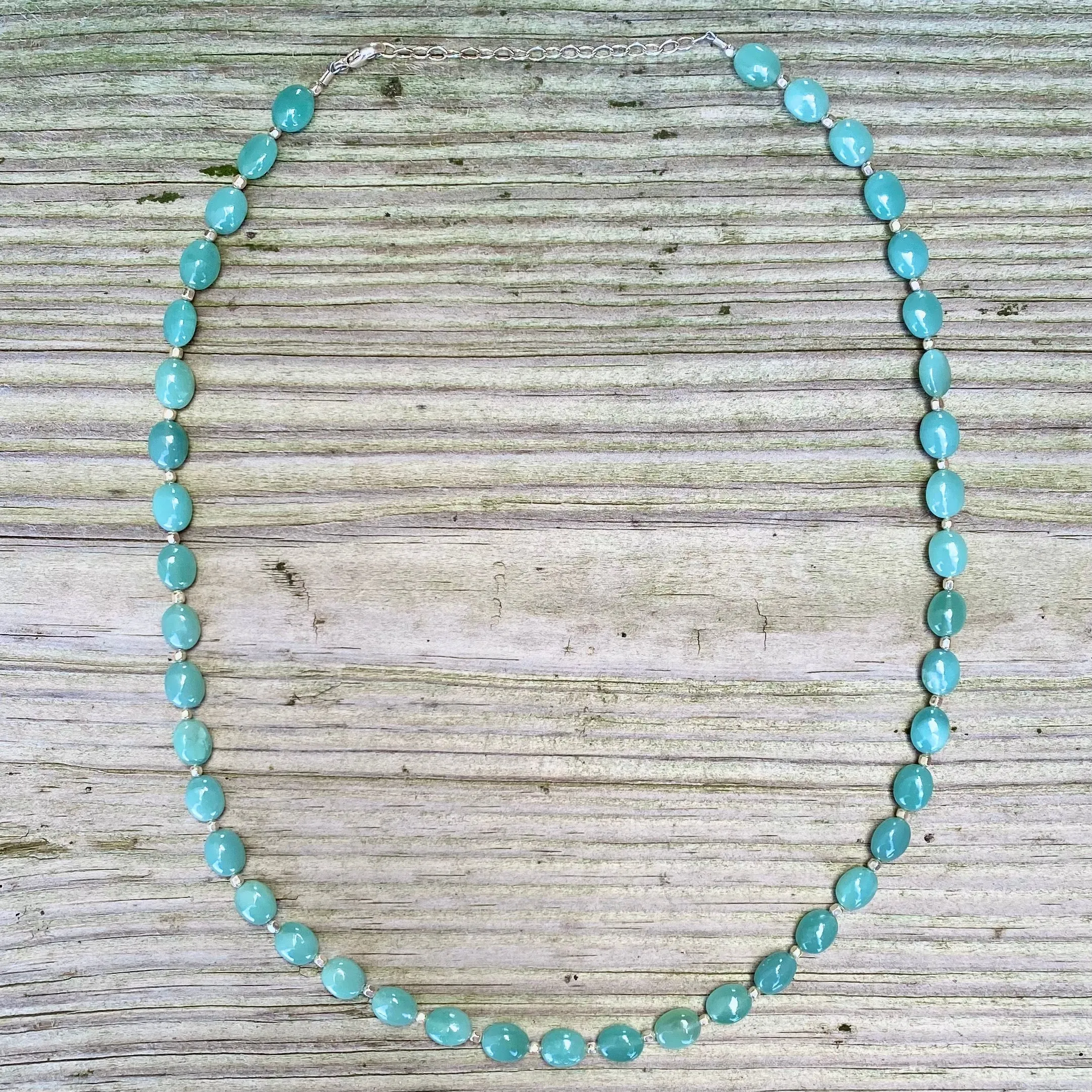 Oval Gemstone Necklace