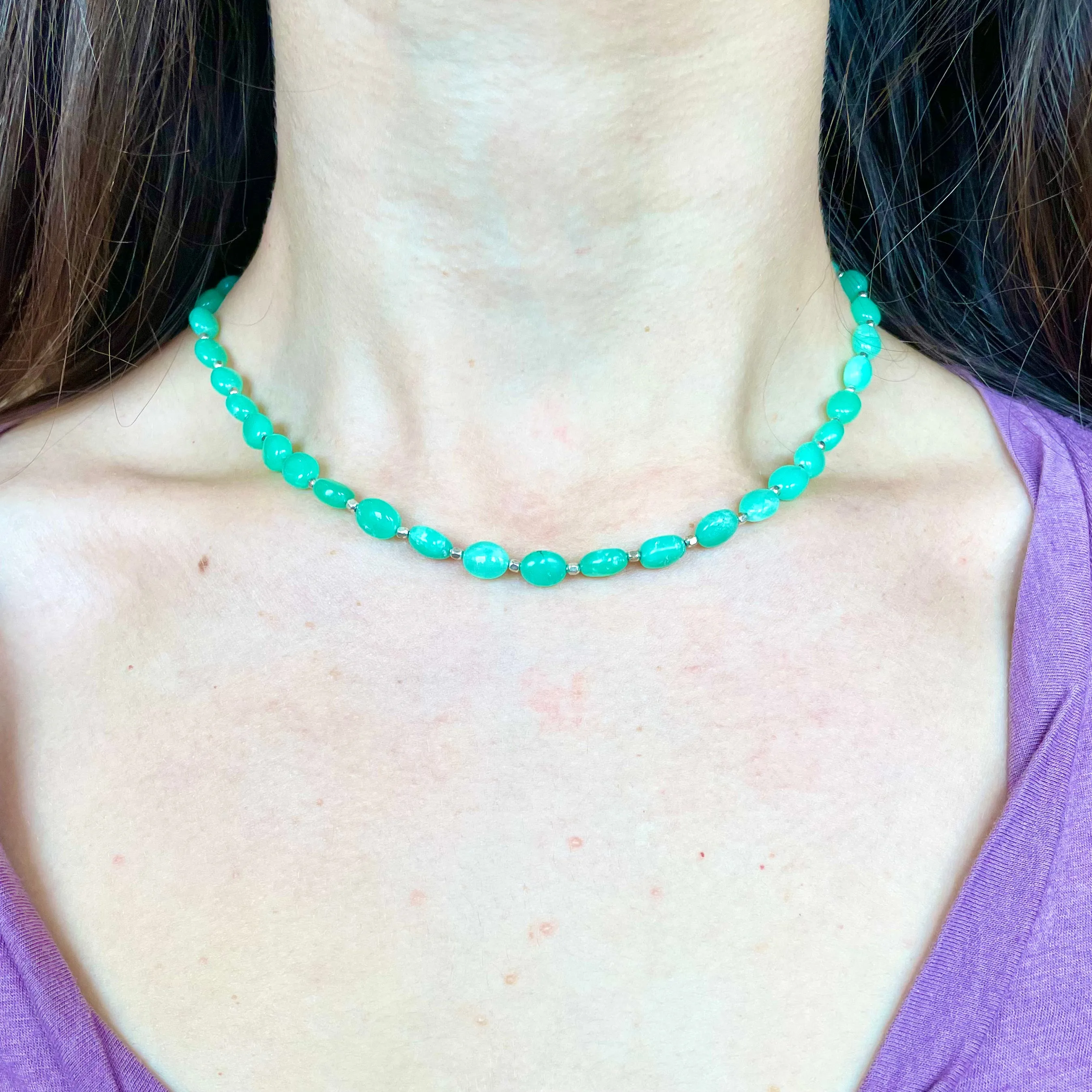 Oval Gemstone Necklace