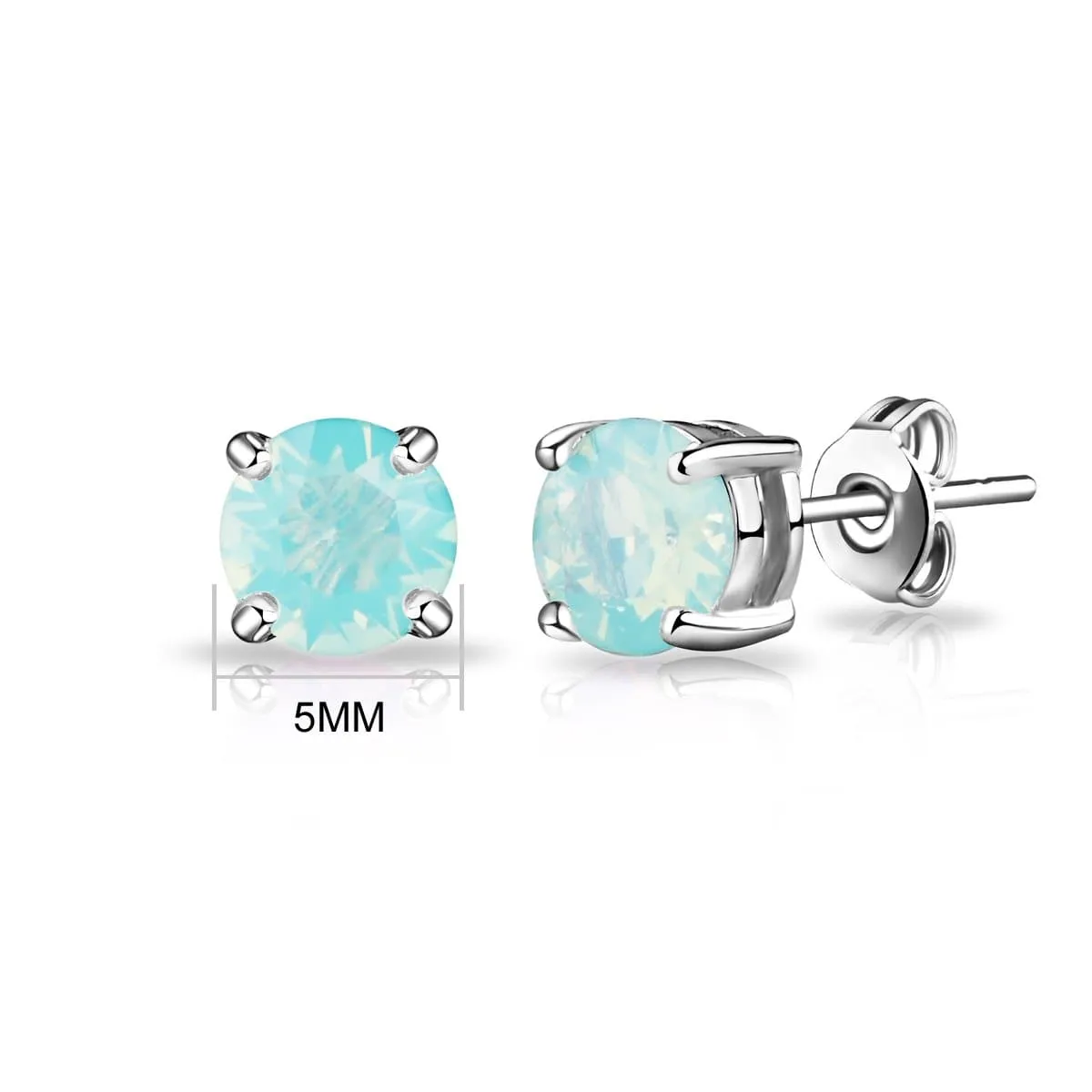 Pacific Green Opal Earrings Created with Zircondia® Crystals