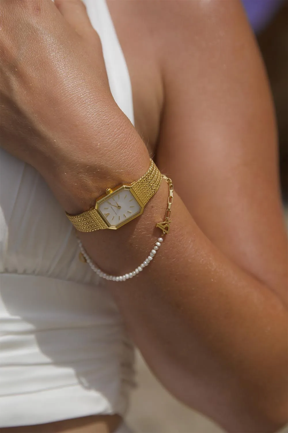 Pearl Bracelet 14K Gold Plated