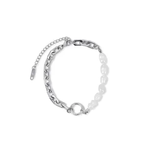 Pearl Chain Bracelet - Silver